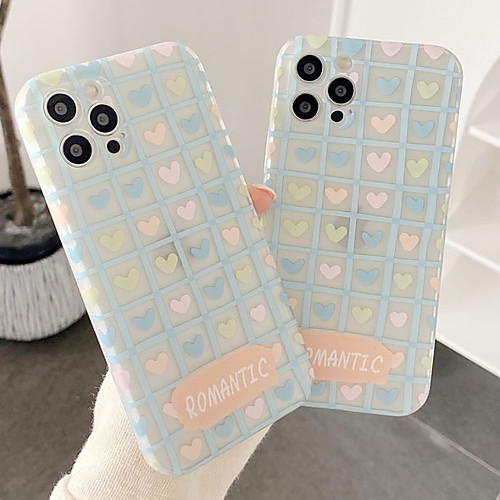 

Phone Case For Apple Back Cover iPhone 12 Pro Max 11 SE 2020 X XR XS Max 8 7 Shockproof Dustproof Heart Geometric Pattern TPU