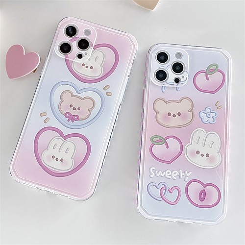

Phone Case For Apple Back Cover iPhone 12 Pro Max 11 SE 2020 X XR XS Max 8 7 Shockproof Dustproof Cartoon Heart TPU