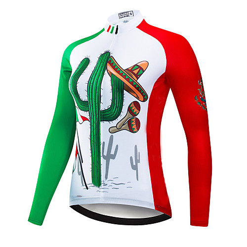 

21Grams Women's Long Sleeve Cycling Jersey Spandex White Tropical Flowers Bike Top Mountain Bike MTB Road Bike Cycling Quick Dry Moisture Wicking Sports Clothing Apparel / Stretchy / Athleisure