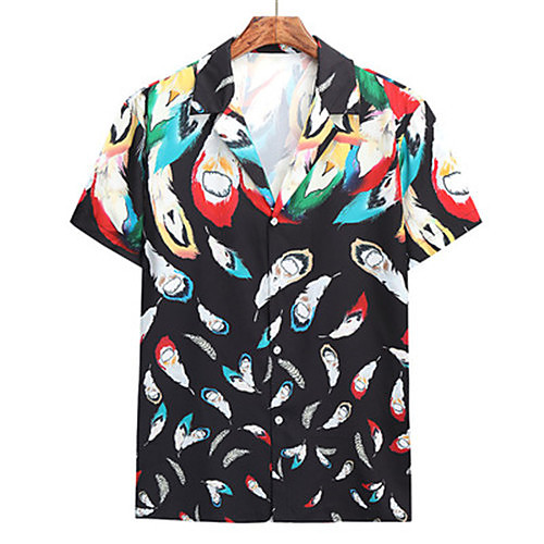 

Men's Shirt Graphic Short Sleeve Casual Tops Casual Black