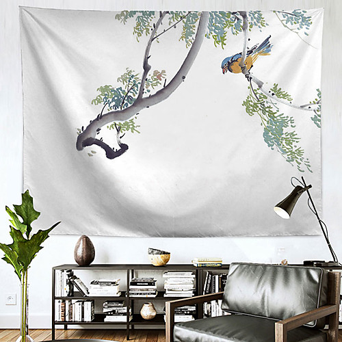 

Chinese Ink Painting Style Wall Tapestry Art Decor Blanket Curtain Hanging Home Bedroom Living Room Decoration Polyester
