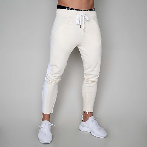 

Men's Athleisure Sports Outdoor Sports Casual Sports Pants Sweatpants Pants Letter Full Length Print ArmyGreen White Black Red