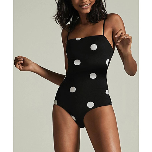 

Women's One Piece Monokini Polka Dots Swimsuit Dot Black dots Swimwear Bathing Suits New Sexy / Padded Bras / Beach