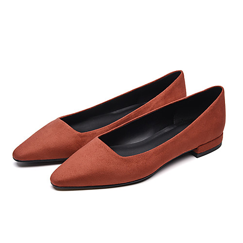 

Women's Flats Flat Heel Pointed Toe Daily Office Synthetics Solid Colored Almond Burgundy