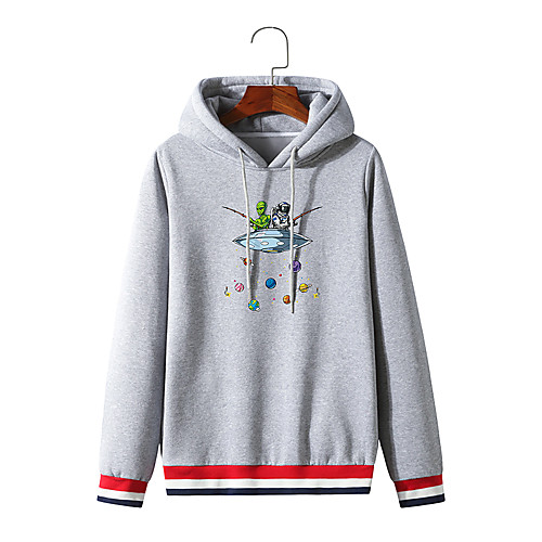 

Men's Hoodie Print Print Daily Hot Stamping Streetwear Hoodies Sweatshirts Light Grey Black