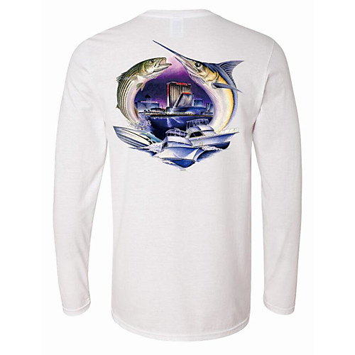

CAWANFLY Men's Fishing Shirt Outdoor Long Sleeve UPF50 UV Protection Quick Dry Lightweight Breathable Top Autumn / Fall Spring Summer Athleisure Fishing Camping & Hiking White / Micro-elastic