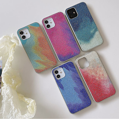 

Phone Case For Apple Back Cover iPhone 12 Pro Max 11 SE 2020 X XR XS Max 8 7 Shockproof Dustproof Color Gradient Geometric Pattern TPU