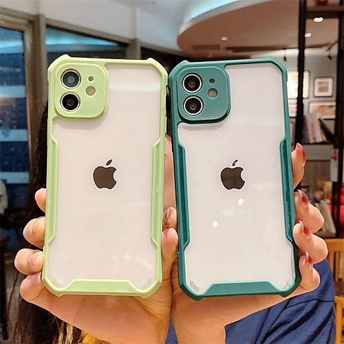 

Phone Case For Apple Back Cover iPhone 12 Pro Max 11 SE 2020 X XR XS Max 8 7 Shockproof Dustproof with Stand Transparent Solid Colored TPU