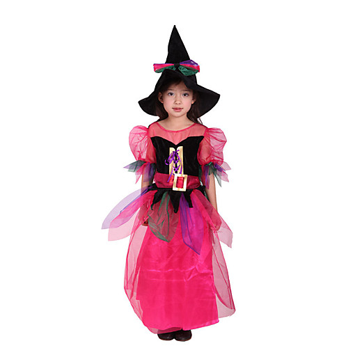 

Witch Dress Masquerade Girls' Movie Cosplay Vacation Halloween Fuchsia Dress Christmas Halloween Masquerade Polyester