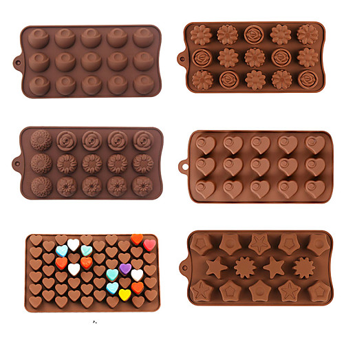 

6 Packs Chocolate Silicone Molds DIY Baking 3D Animal Love Candy Fondant Pudding Mould Cookie Cake Decoration Mold Baking Accessories