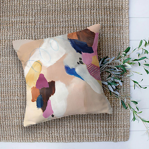 

Oil Painting Style Double Side Cushion Cover 1PC Soft Decorative Square Throw Pillow Cover Cushion Case Pillowcase for Bedroom Livingroom Superior Quality Machine Washable Outdoor Cushion for Sofa Couch Bed Chair