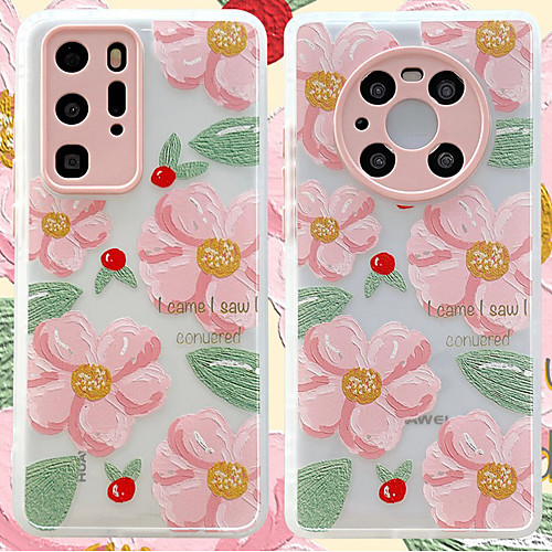 

Phone Case For Huawei Back Cover Nova 8 Pro Nova 8 P40 P40 Pro Mate 40 Mate 40 Pro Mate 30 Mate 30 Pro Shockproof Dustproof Geometric Pattern Flower TPU
