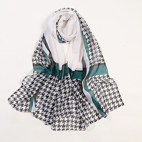 

Women's Chiffon Scarf Holiday Multi-color Scarf Color Block