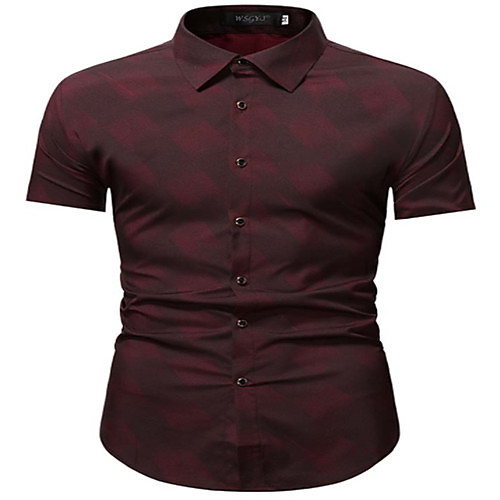 

Men's Shirt Solid Color Short Sleeve Casual Tops Casual Wine Gray