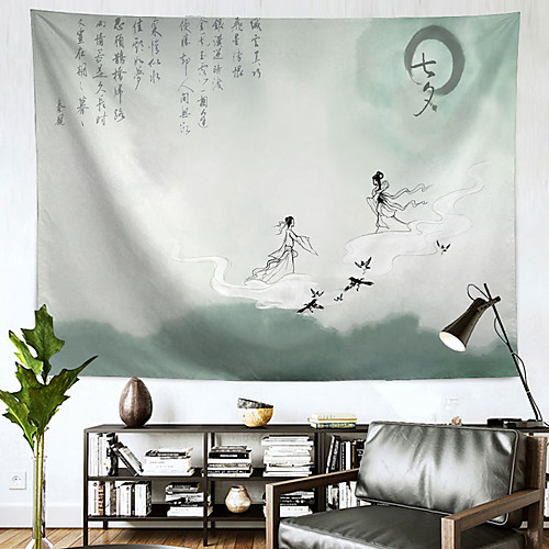 

Chinese Style Wall Tapestry Art Decor Blanket Curtain Hanging Home Bedroom Living Room Decoration Polyester Chang'e