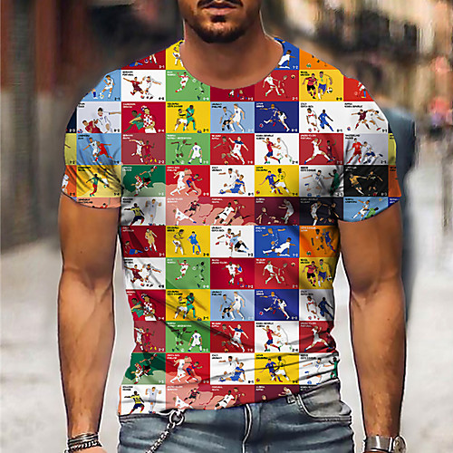 

Men's Unisex Tee T shirt Shirt 3D Print Graphic Prints Olympics Print Short Sleeve Daily Tops Casual Designer Big and Tall Rainbow