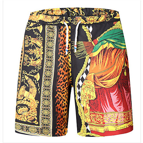

Men's Shorts Casual Daily Shorts Pants Graphic Short Black and Green