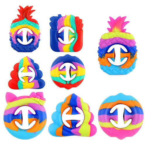 

Stress Relief Fidget Snap Toy,Hand Grip Squeeze Grab Snap Sensory Toys Party Popper Noise Maker Stress Relief Pop Pops Click Finger Sensory Fidget Toy for Child and Adults,2 Pack (Rainbow)