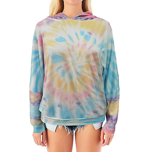 

Women's Hoodie Sweatshirt Tie Dye Casual Daily Sports Sportswear Streetwear Hoodies Sweatshirts Purple Yellow Blushing Pink