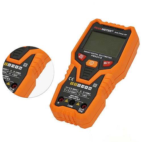 

PEAKMETER PM8247S Smart AutoRange Professional Digital Multimeter Voltmeter with NCV Frequency Backlight full automatic meter