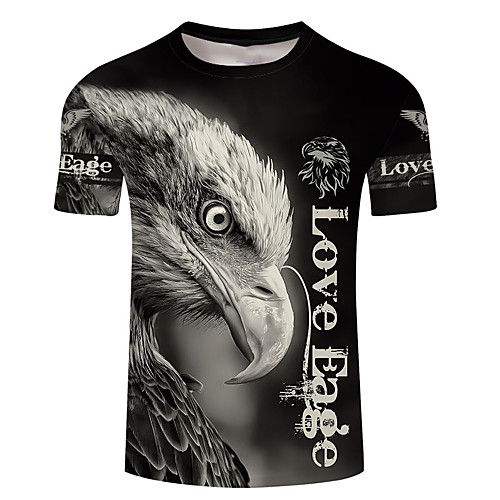 

Men's Unisex Tee T shirt Shirt 3D Print Graphic Prints Eagle Plus Size 3D Print Short Sleeve Casual Tops Basic Designer Big and Tall A B C