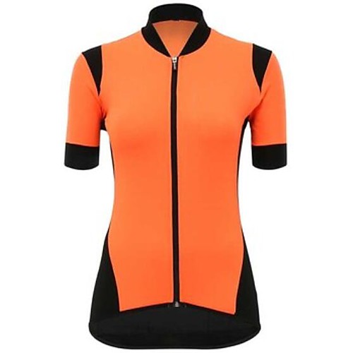 

CAWANFLY Women's Short Sleeve Cycling Jersey Summer Black / Orange Bike Tracksuit Jersey Top Road Bike Cycling Quick Dry Sports Clothing Apparel / Micro-elastic
