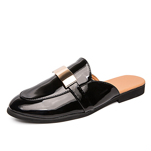 

Men's Clogs & Mules Flat Sandals Light Soles Casual Daily PU Breathable Non-slipping Wear Proof Black Spring Summer