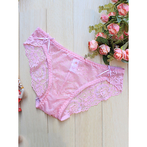 

Women's Lace Sexy Brief Micro-elastic Low Waist 1 PC Blushing Pink One-Size