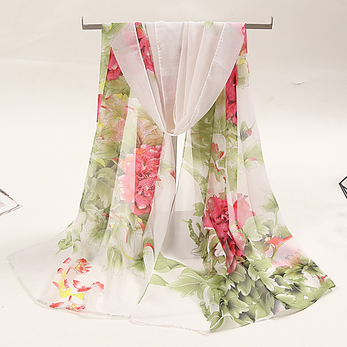 

Women's Chiffon Scarf Holiday Multi-color Scarf Floral