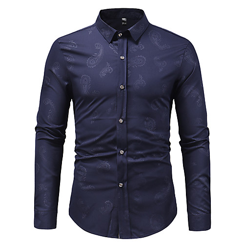 

Men's Shirt Graphic Long Sleeve Work Tops Business Lightweight Wine White Black