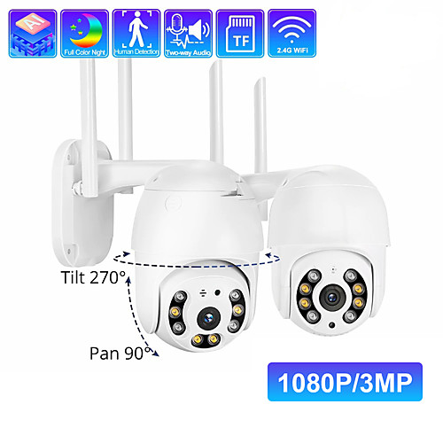 

Double Light Dome Camera Wifi Smart Monitor Two-way Voice Intercom Ptz Control Black Light Full Color Night Vision