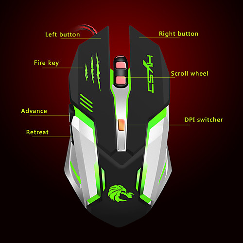 

LITBest S100 Wired USB Gaming Mouse / Ergonomic Mouse 5500 dpi 5 Adjustable DPI Levels 6 pcs Keys