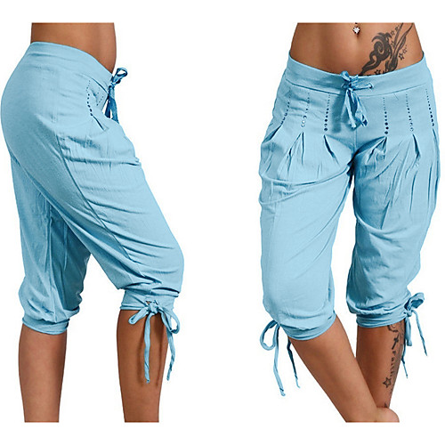 

women's capri joggers jersey sweatpants cropped jogger running pants lounge loose fit yoga pant lace up ankle black