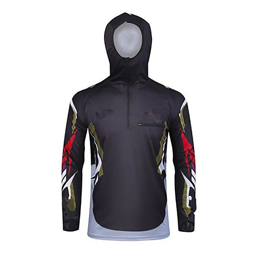 

CAWANFLY Men's Hoodie Jacket Fishing Jacket Outdoor Long Sleeve UPF50 UV Protection Quick Dry Waterproof Zipper Lightweight Jacket Top Autumn / Fall Spring Summer Athleisure Fishing Camping & Hiking