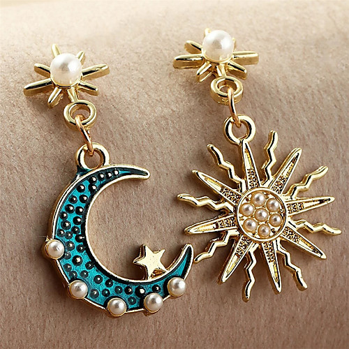 

Moon Star Drop Earrings Earrings Monogram Sun Moon Elegant Fashion Classic Sweet Earrings Jewelry Gold For Gift Date Vacation Birthday Beach 1 Pair