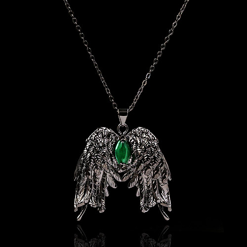 

Couple's Green AAA Cubic Zirconia Necklace Monogram Angel Wings Statement Unique Design Gothic European Brass Black 50 cm Necklace Jewelry 1pc For Halloween Street Gift Festival
