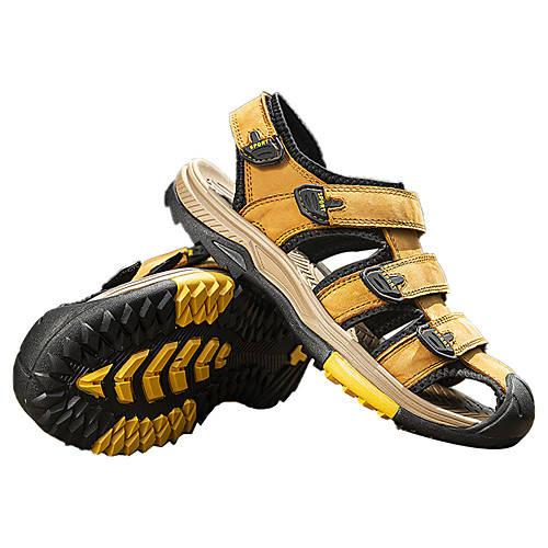 

Men's Sandals Fishermen sandals Outdoor Hiking Sandals Casual Beach Daily Water Shoes Upstream Shoes Nappa Leather Breathable Non-slipping Wear Proof Light Brown Dark Brown Black Summer