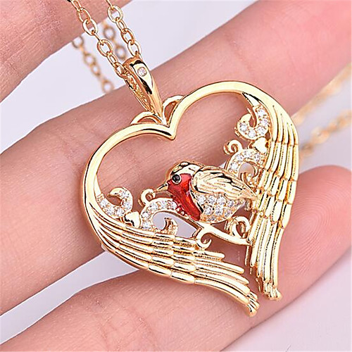 

Women's Pendant Necklace Charm Necklace Classic Heart Precious Fashion Zircon Copper Gold Plated Gold 45 cm Necklace Jewelry 1pc For Christmas Party Evening Street Gift Birthday Party