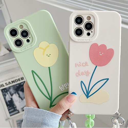 

Phone Case For Apple Back Cover iPhone 12 Pro Max 11 SE 2020 X XR XS Max 8 7 Shockproof Dustproof Geometric Pattern Flower TPU