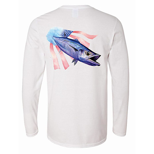

CAWANFLY Men's Fishing Shirt Outdoor Long Sleeve UPF50 UV Protection Quick Dry Lightweight Breathable Top Autumn / Fall Spring Summer Athleisure Fishing Camping & Hiking White / Micro-elastic
