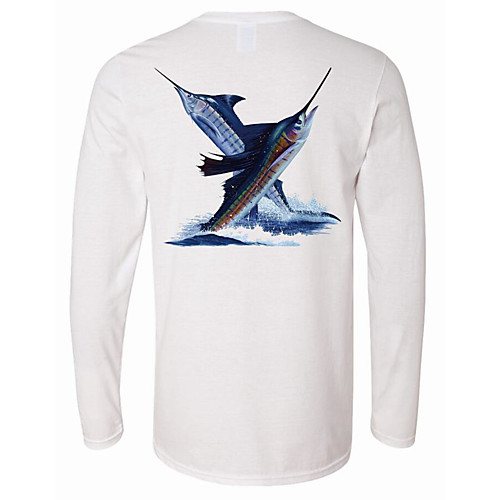 

CAWANFLY Men's Fishing Shirt Outdoor Long Sleeve UPF50 UV Protection Quick Dry Lightweight Breathable Top Autumn / Fall Spring Summer Athleisure Fishing Camping & Hiking White / Micro-elastic
