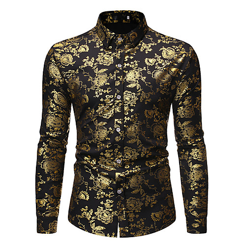 

Men's Shirt Other Prints Graphic Long Sleeve Casual Tops Casual Soft Wine White Black