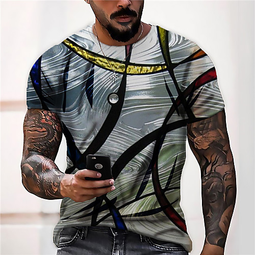 

Men's Unisex Tee T shirt Shirt 3D Print Graphic Prints Running water Print Short Sleeve Daily Tops Casual Designer Big and Tall Blue