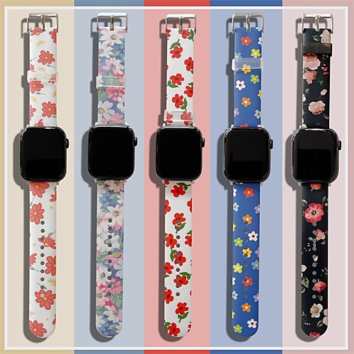 

Smart Watch Band for Apple iWatch 1 pcs Printed Bracelet TPE Replacement Wrist Strap for Apple Watch Series SE / 6/5/4/3/2/1