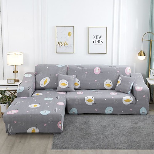 

Stretch Sofa Cover Slipcover Elastic Sectional Couch Armchair Loveseat 4 or 3 seater L shapeAnimalSoft Durable Washable