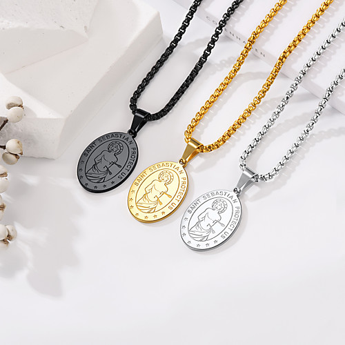 

Women's Men's Pendant Necklace Necklace Classic Fashion Classic Stainless Steel Silver Gold Black 555 cm Necklace Jewelry 1pc For Halloween Gift Festival / Charm Necklace