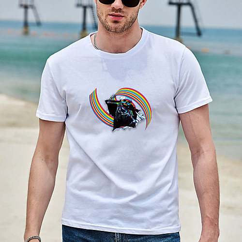 

Men's Unisex Tee T shirt Hot Stamping Graphic Prints Skull Plus Size Print Short Sleeve Casual Tops Basic Designer Big and Tall White