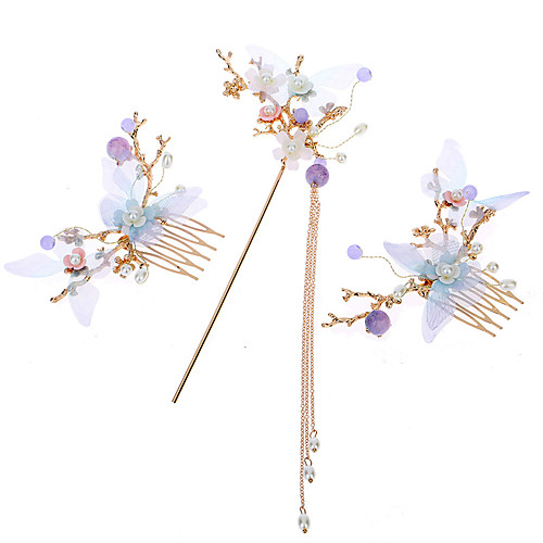 

hanfu headdress tassel step sway hairpin ancient style super fairy hair crown hair comb pair hairpin full set of ancient costume fairy hairpin hair accessories