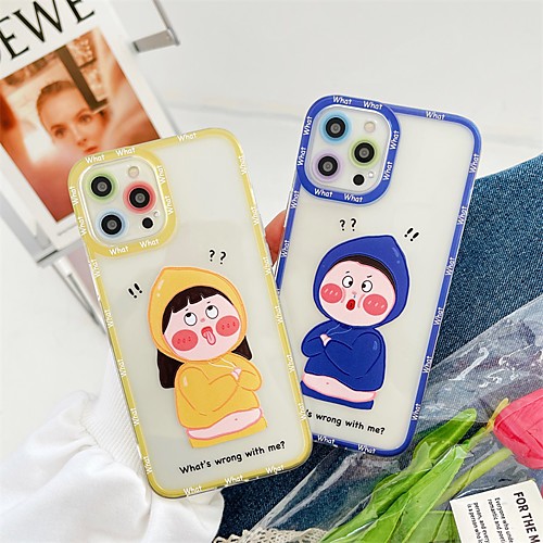 

Phone Case For Apple Back Cover iPhone 12 Pro Max 11 SE 2020 X XR XS Max 8 7 Shockproof Dustproof Cartoon Word / Phrase TPU