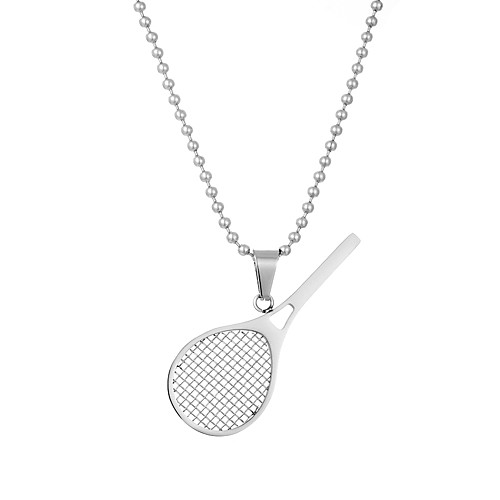 

lureme Fashion Guitar Pendant Necklace Stainless Steel Tennis Racket Necklace